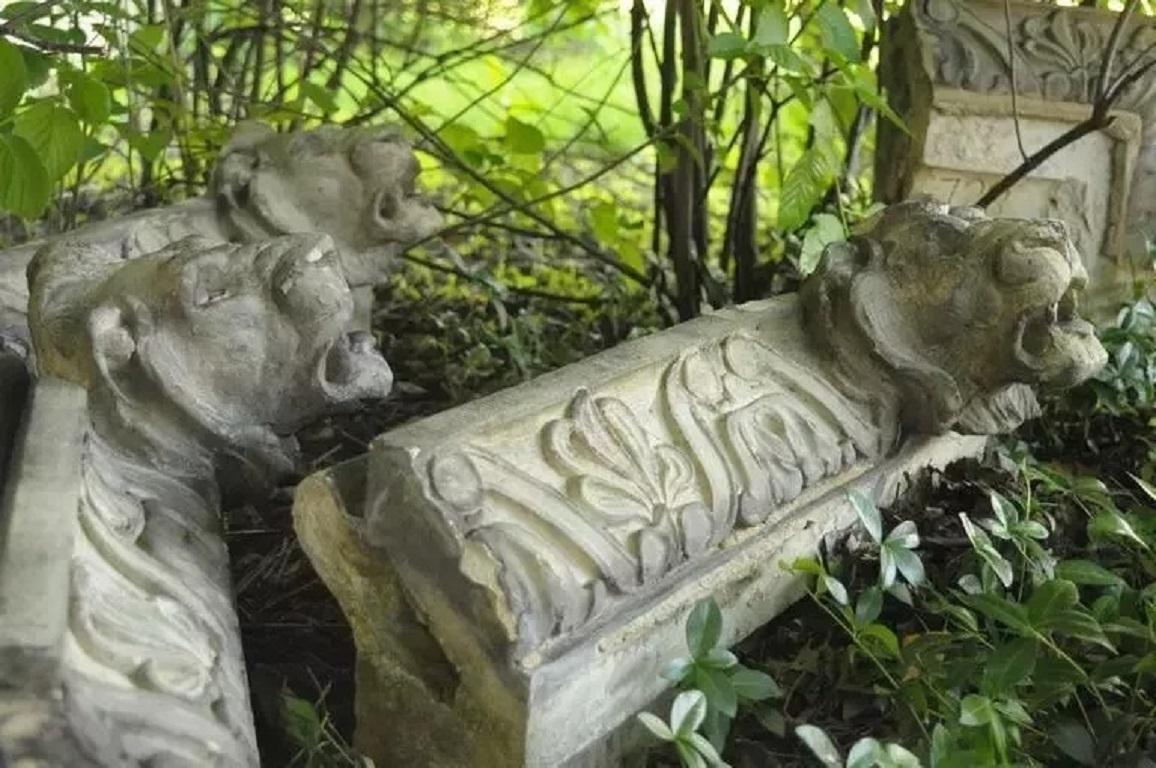 19th C. Terracotta Lion Head Regency Style Building Garden Architectural Element For Sale 2