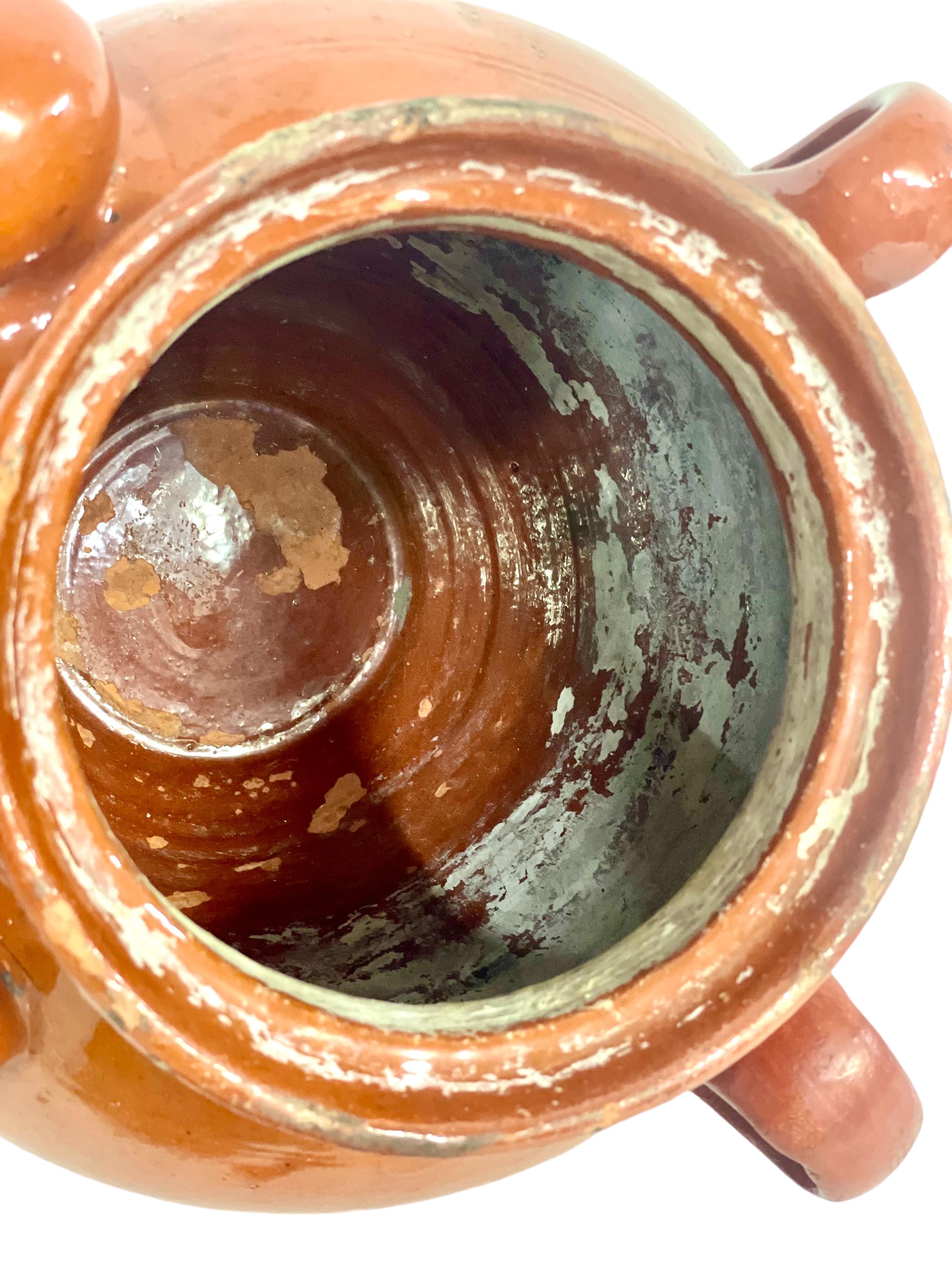 A.I.C. Grand pot à huile en terre cuite avec son couvercle Bon état - En vente à LA CIOTAT, FR