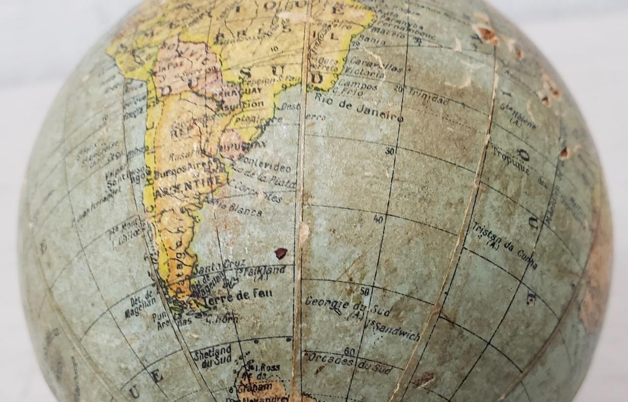 Fait main Globe terrestre du 19e siècle par G. Thomas, Editeur & Globe Maker, Paris, années 1890 en vente