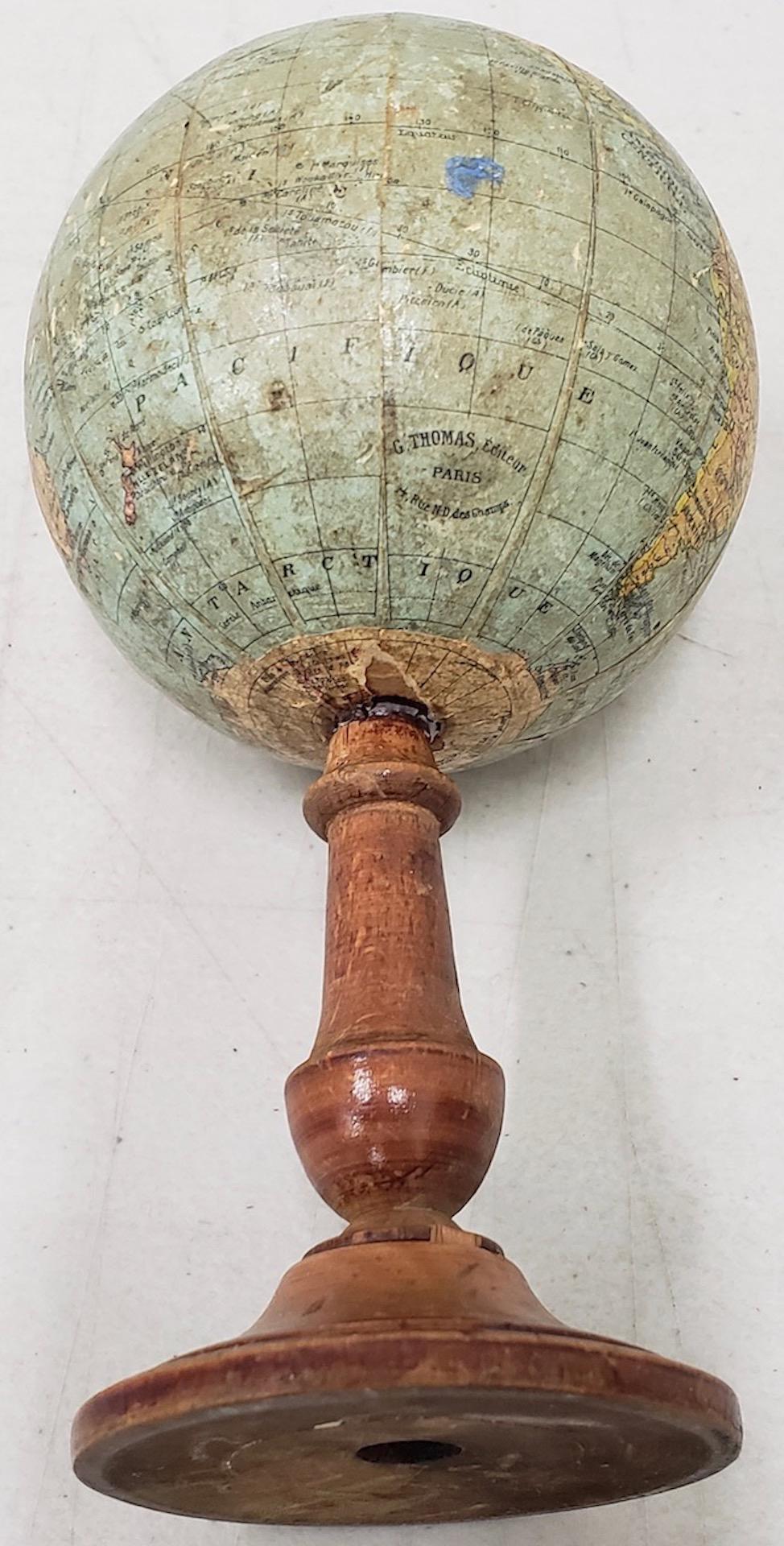 French 19th Century Terrestrial Globe by G. Thomas, Editeur & Globe Maker, Paris, 1890s For Sale