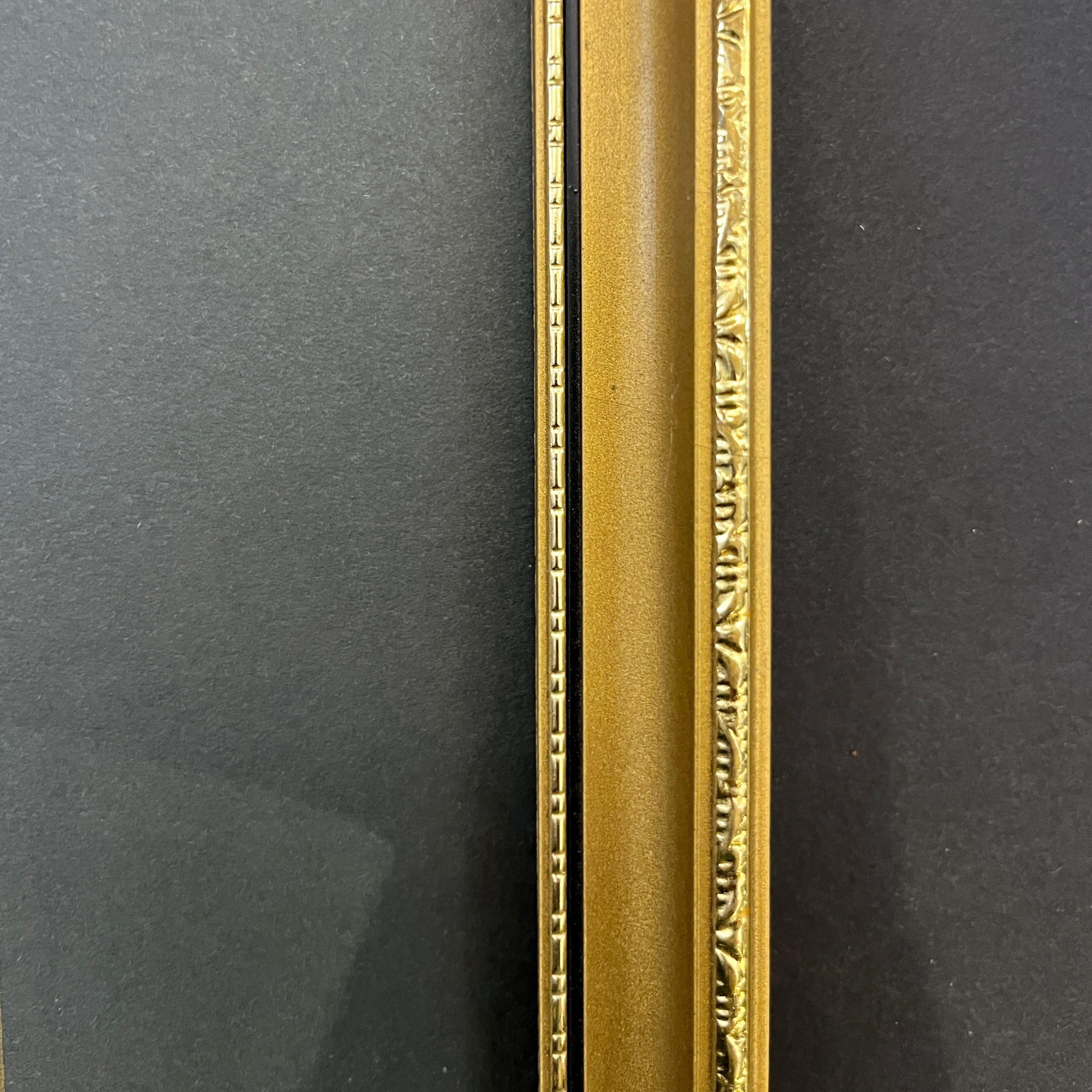 19th C. The Abbey Gate English Antique Gold Framed Green Mat Black White Etching For Sale 3