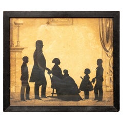 Silhouette de scène de la famille Thomas du 19ème siècle par Auguste Edouart