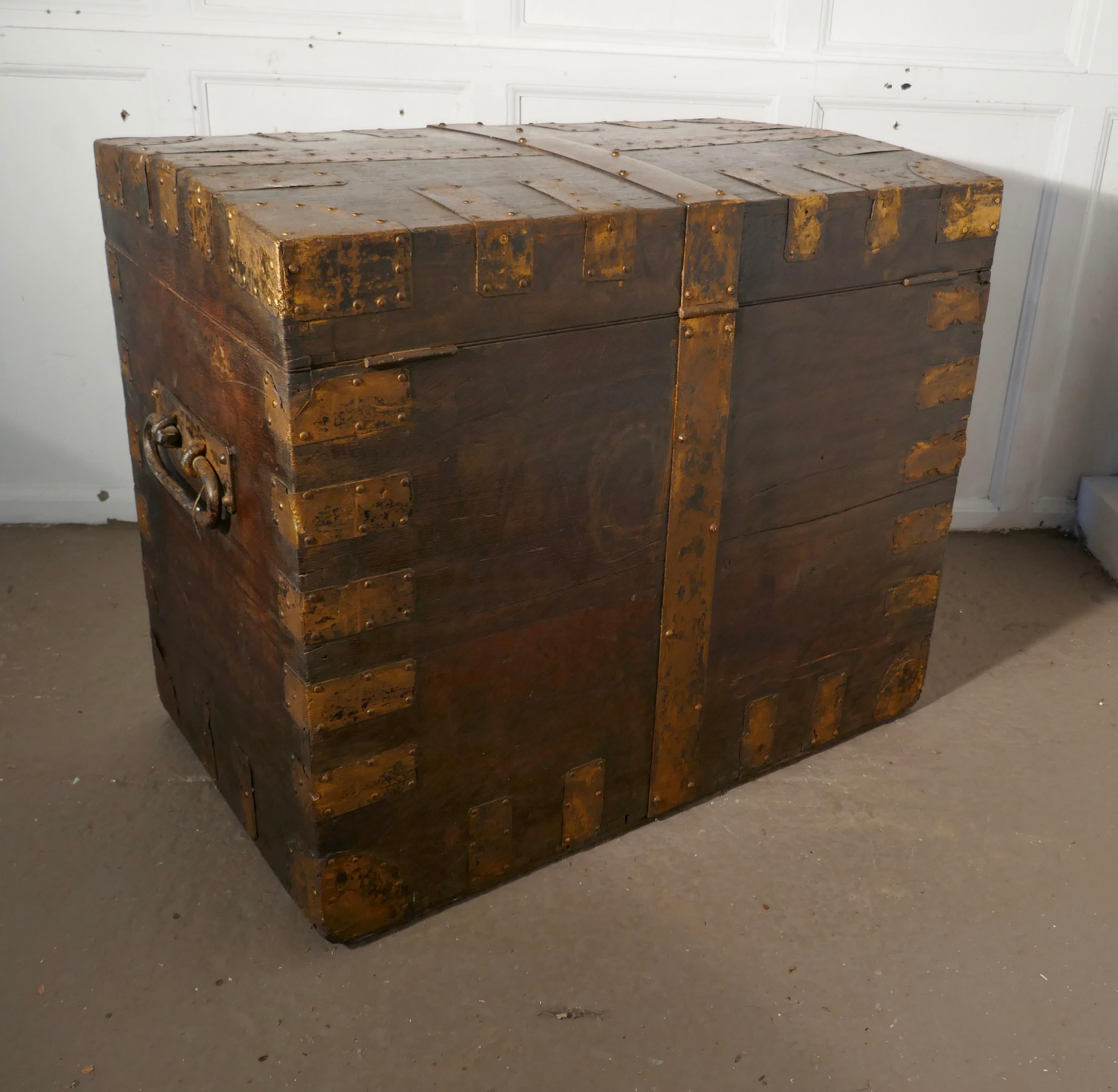 Oak 19th Century Traveling Silver Chest by Smith and Nicholson For Sale