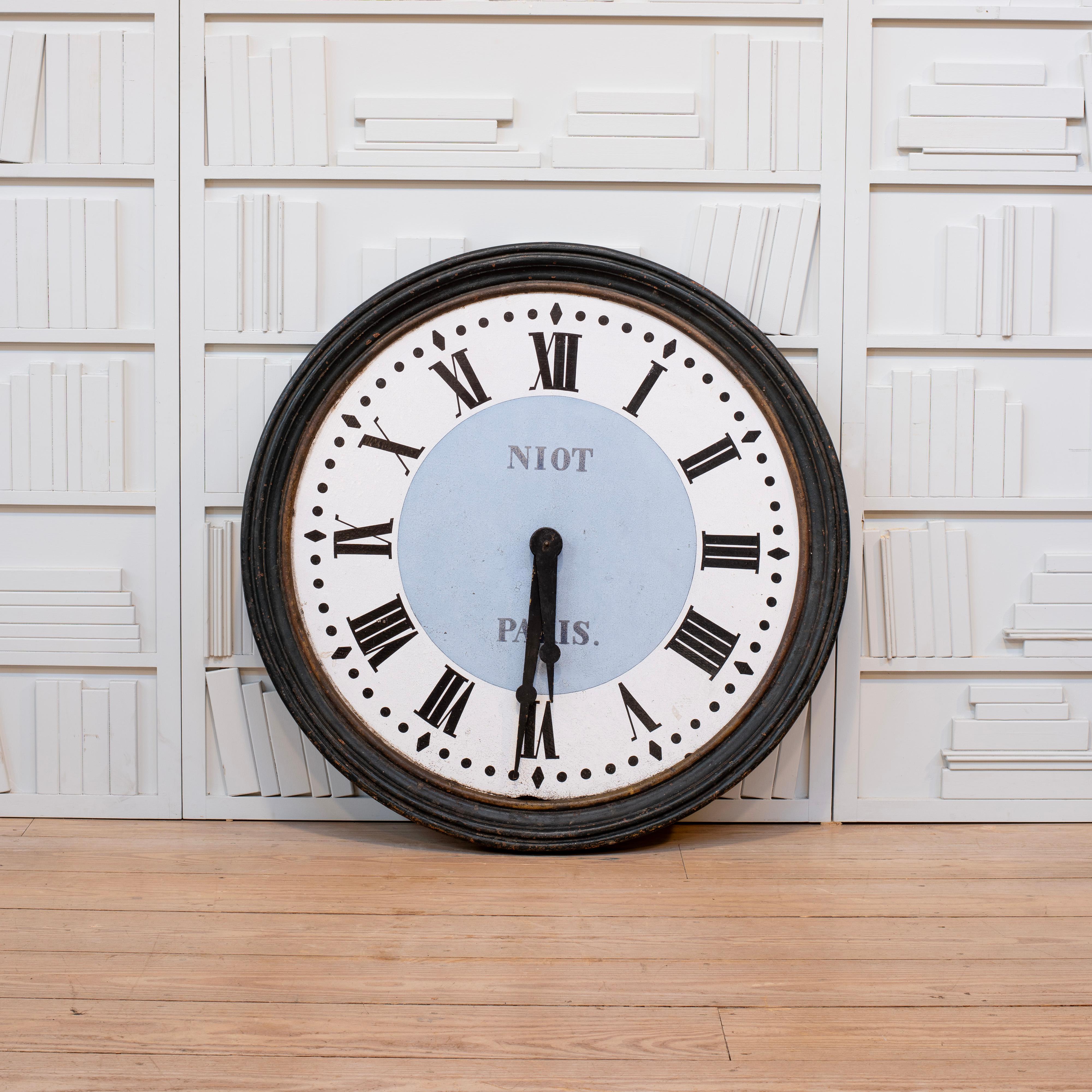 19th C. Turret Clock Face, French Terra Cotta In Good Condition For Sale In Kent, CT