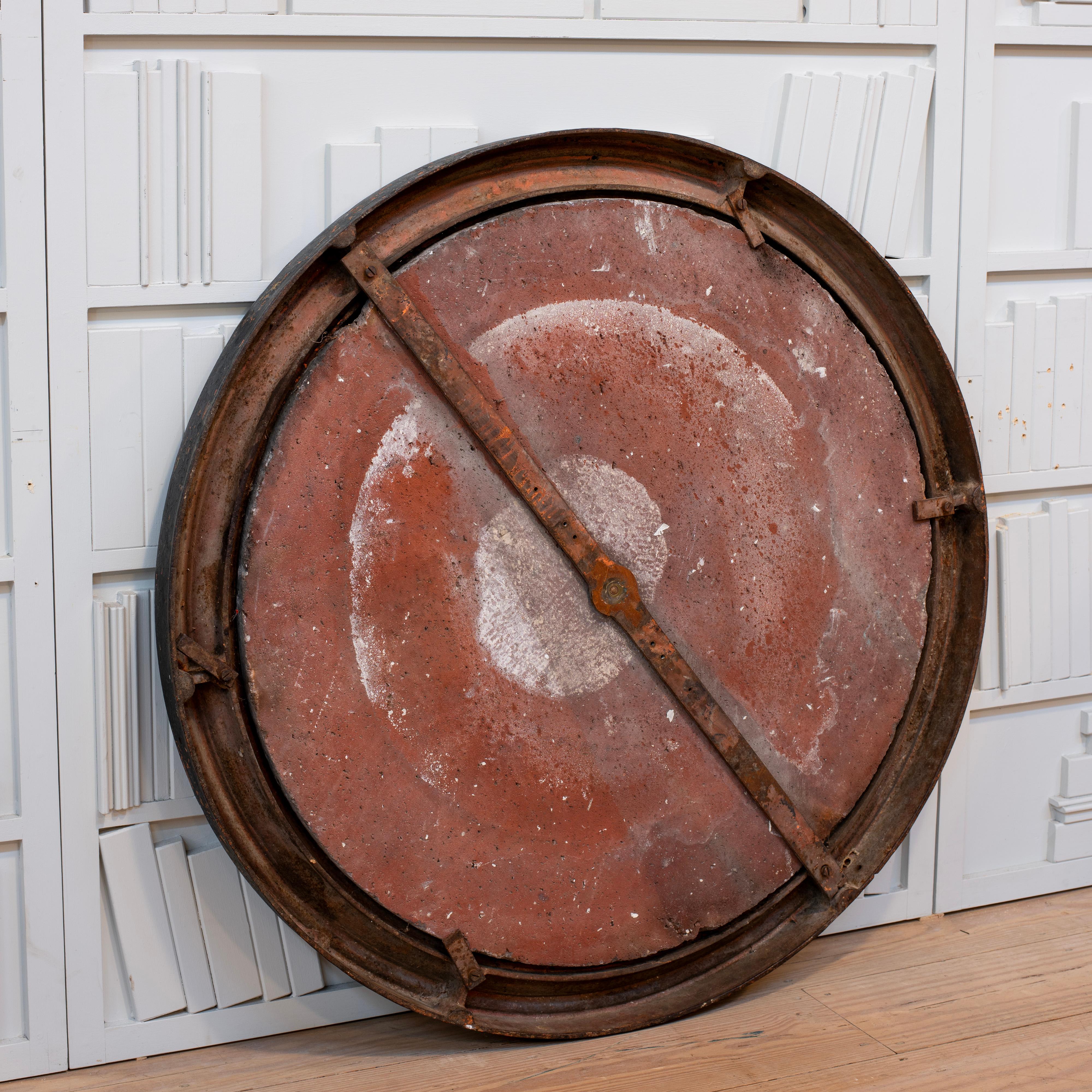 19th Century 19th C. Turret Clock Face, French Terra Cotta For Sale