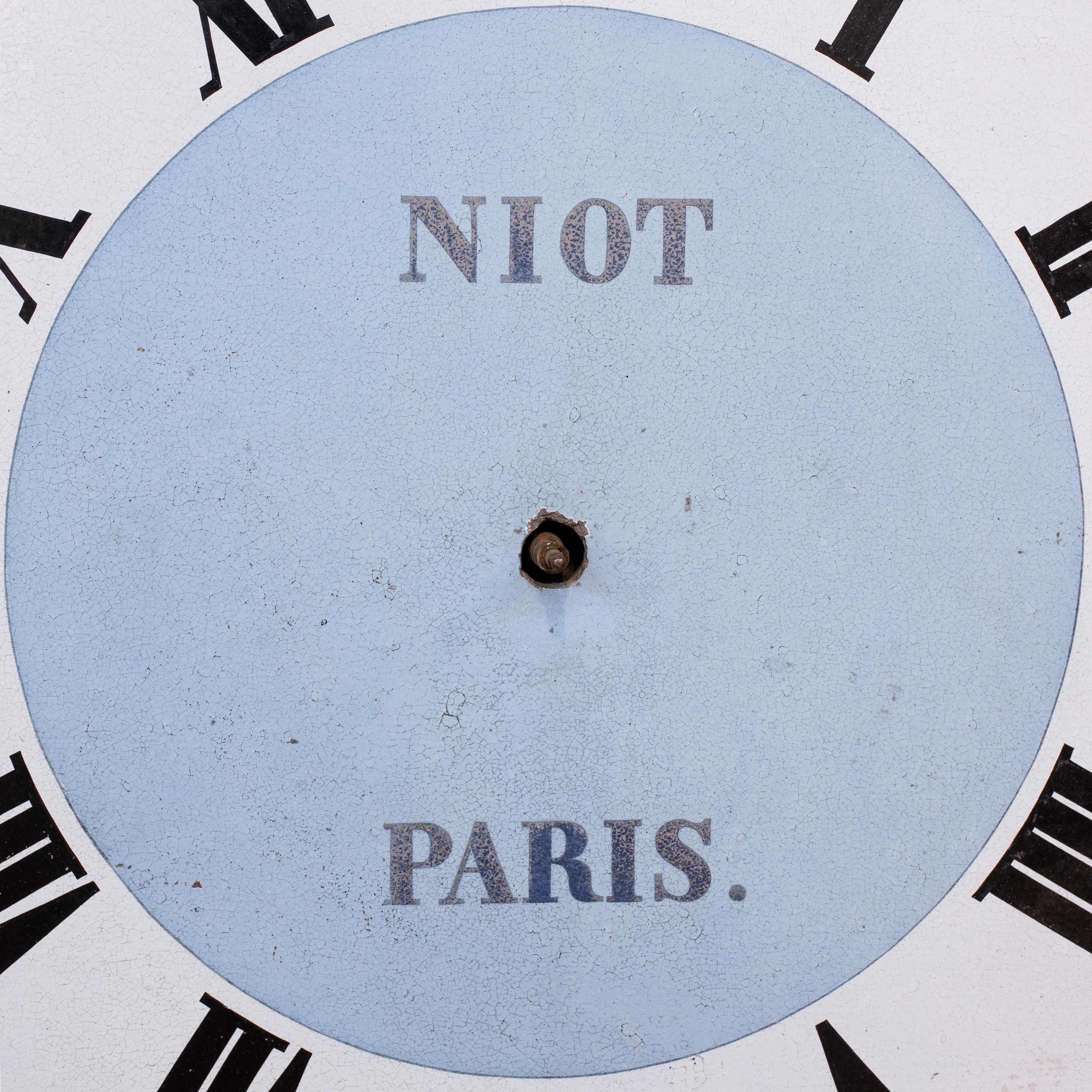 Terracotta 19th C. Turret Clock Face, French Terra Cotta For Sale