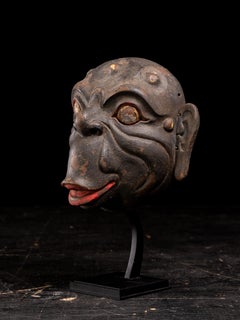 19th Century Unusual Balinese Hanuman Mask in Polychromed Light Wood