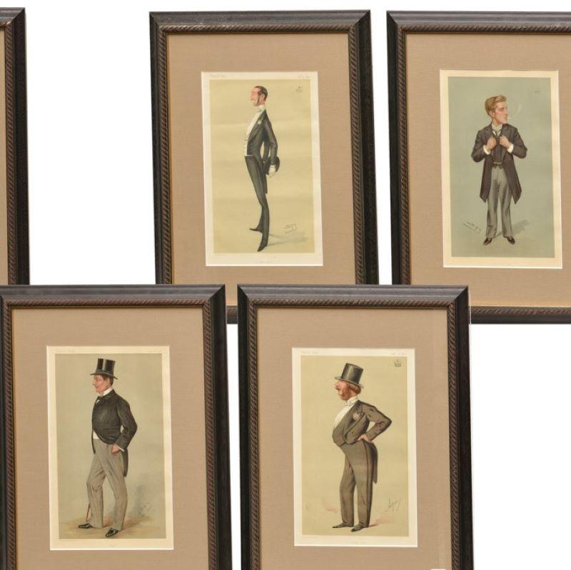 19e siècle, Vanity Fair Framed Chromolithographe of Gentlemen Ex. Christie' s en vente 2