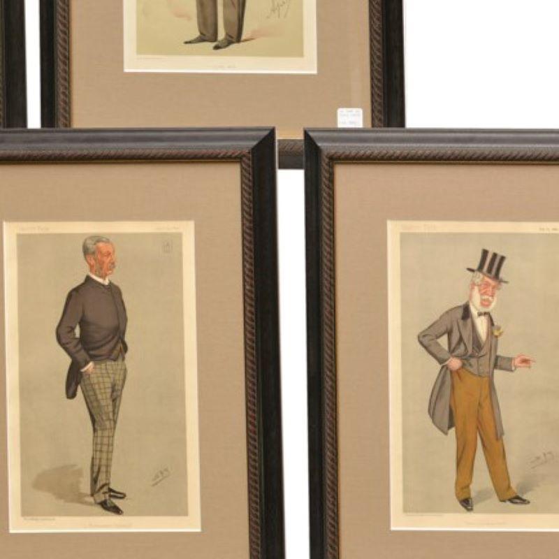 19e siècle, Vanity Fair Framed Chromolithographe of Gentlemen Ex. Christie' s en vente 4