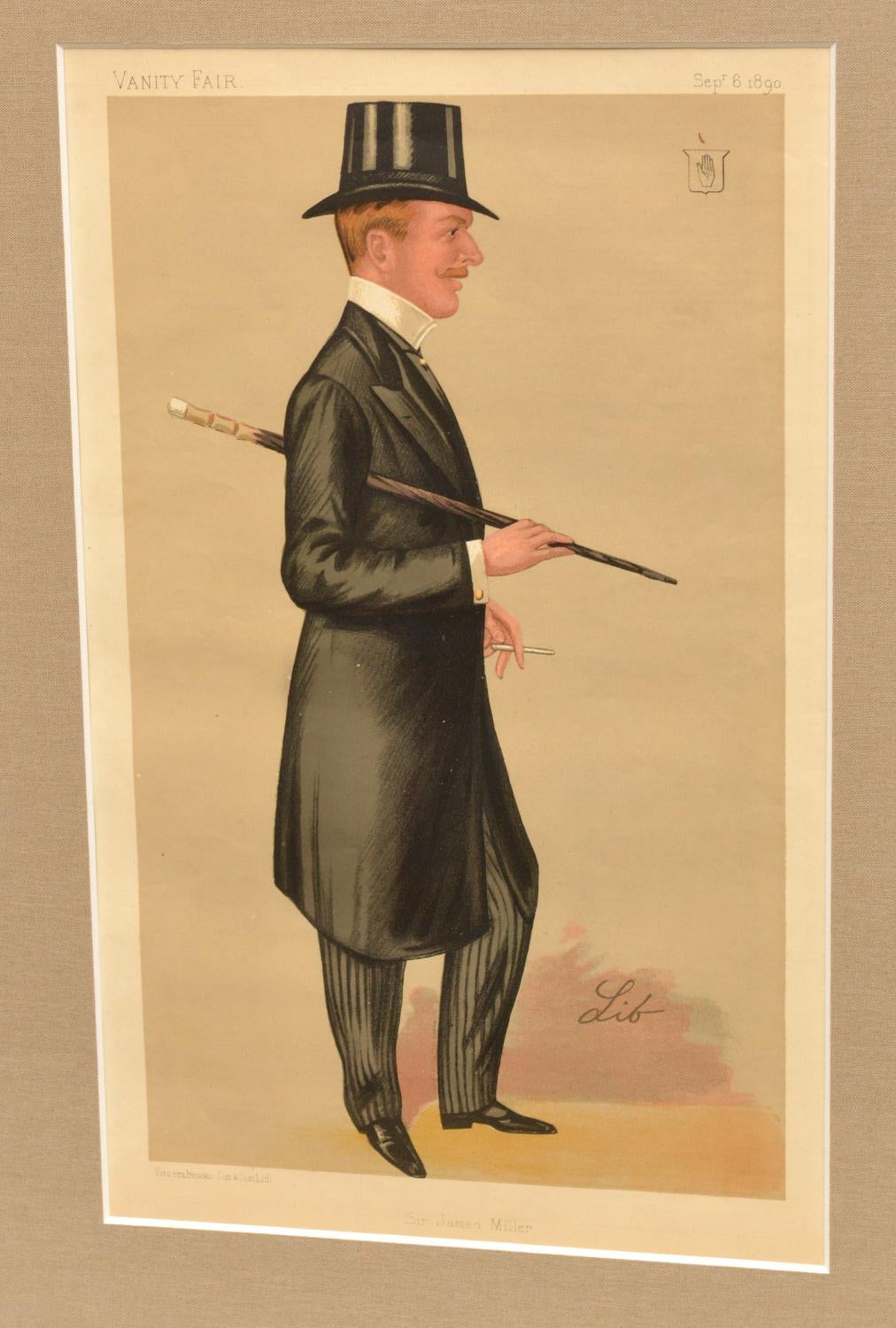 Anglais 19e siècle, Vanity Fair Framed Chromolithographe of Gentlemen Ex. Christie' s en vente