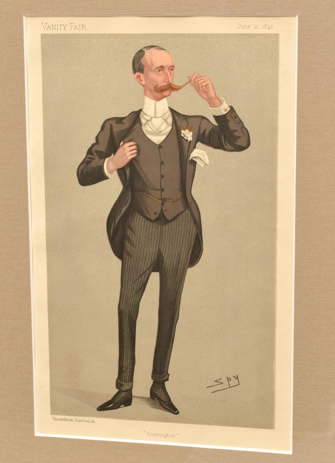 Gravé 19e siècle, Vanity Fair Framed Chromolithographe of Gentlemen Ex. Christie' s en vente