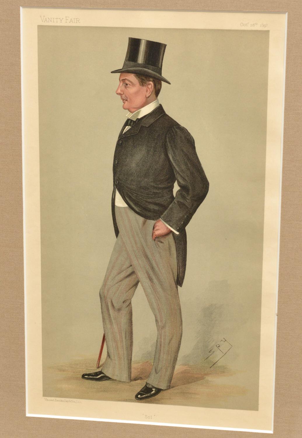 19e siècle, Vanity Fair Framed Chromolithographe of Gentlemen Ex. Christie' s Bon état - En vente à Morristown, NJ