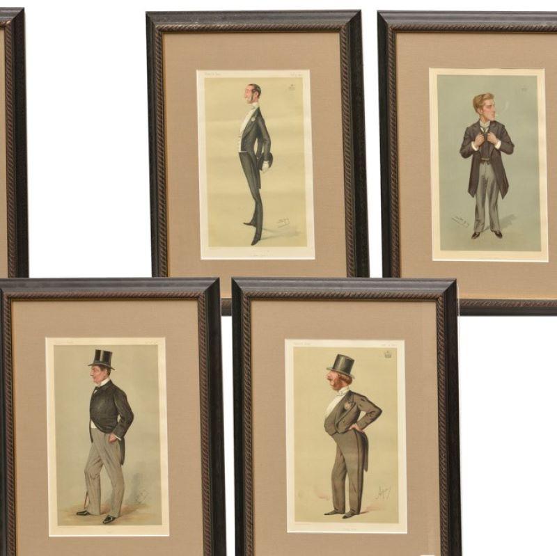 English 19th C., Vanity Fair Framed Chromolithographs of Gentlemen Ex. Christie's, 12 For Sale