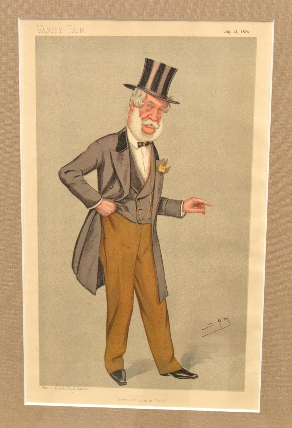 Verre 19ème siècle, Vanity Fair Chromolithographies encadrées de Gentlemen Ex. Christie's, 12 en vente