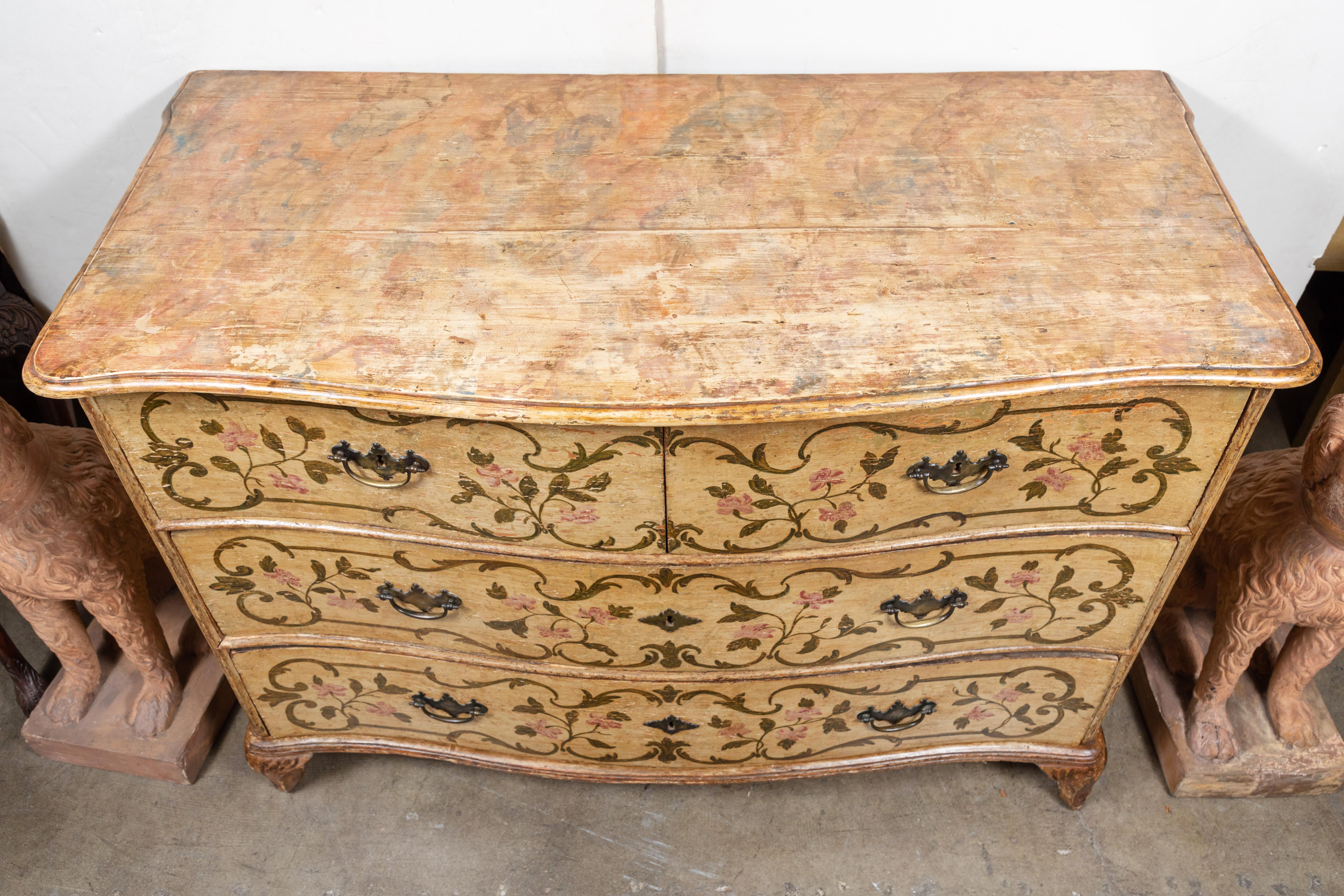 19th Century, Venetian, Floral Painted Commode (Italienisch)
