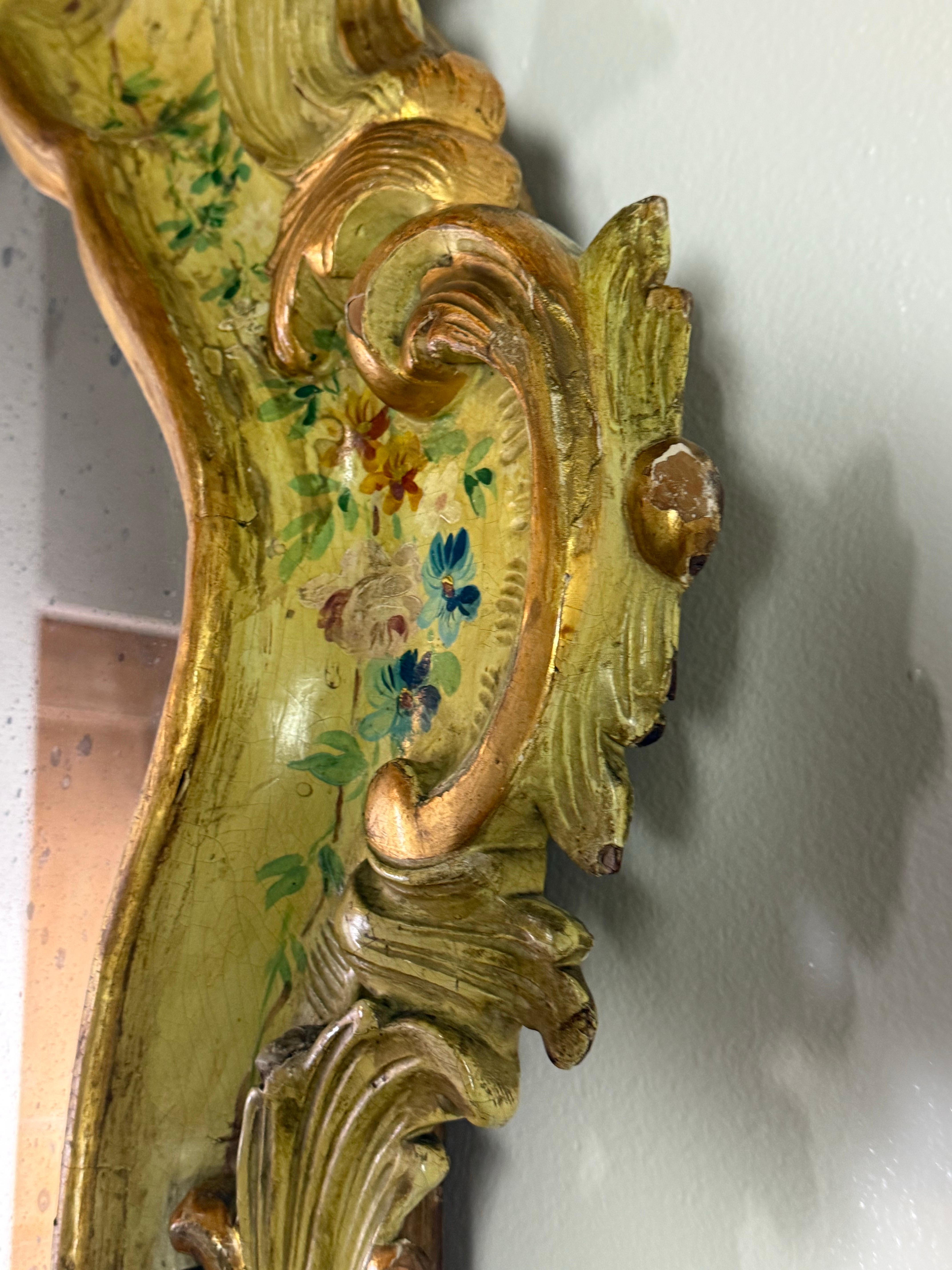 19th C. Venetian Painted Mirror For Sale 3