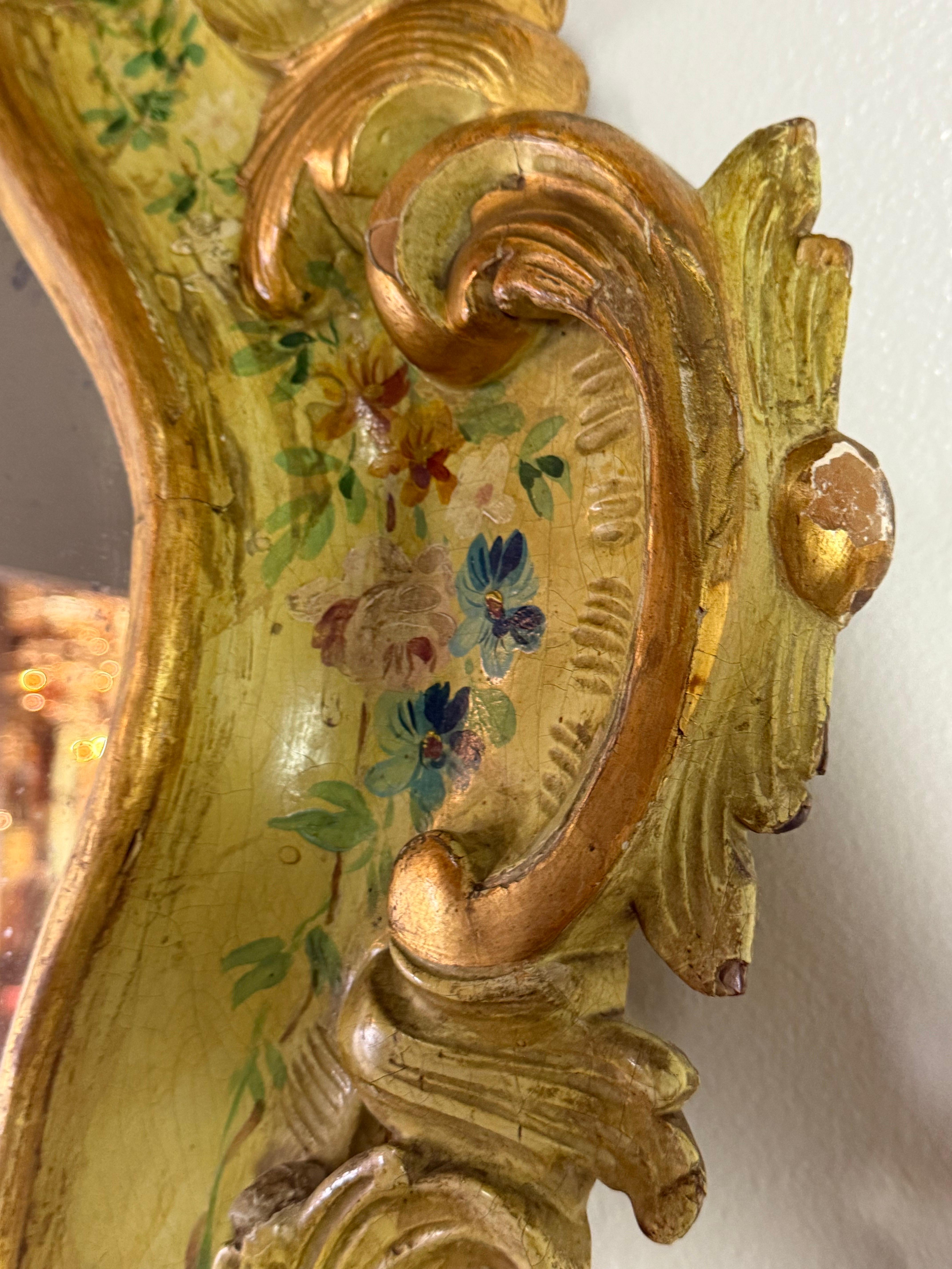 19th C. Venetian Painted Mirror For Sale 4