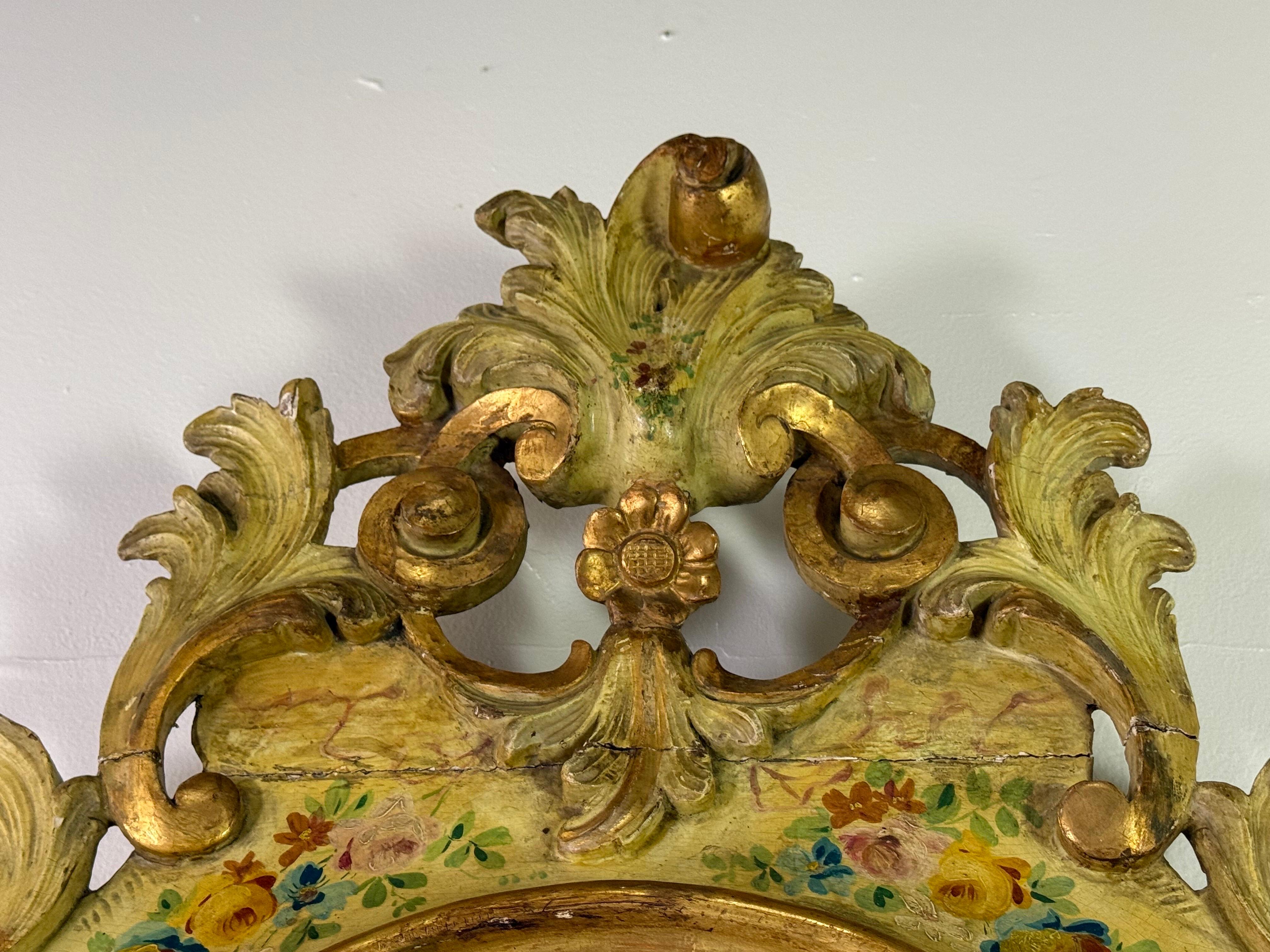 Italian 19th C. Venetian Painted Mirror For Sale