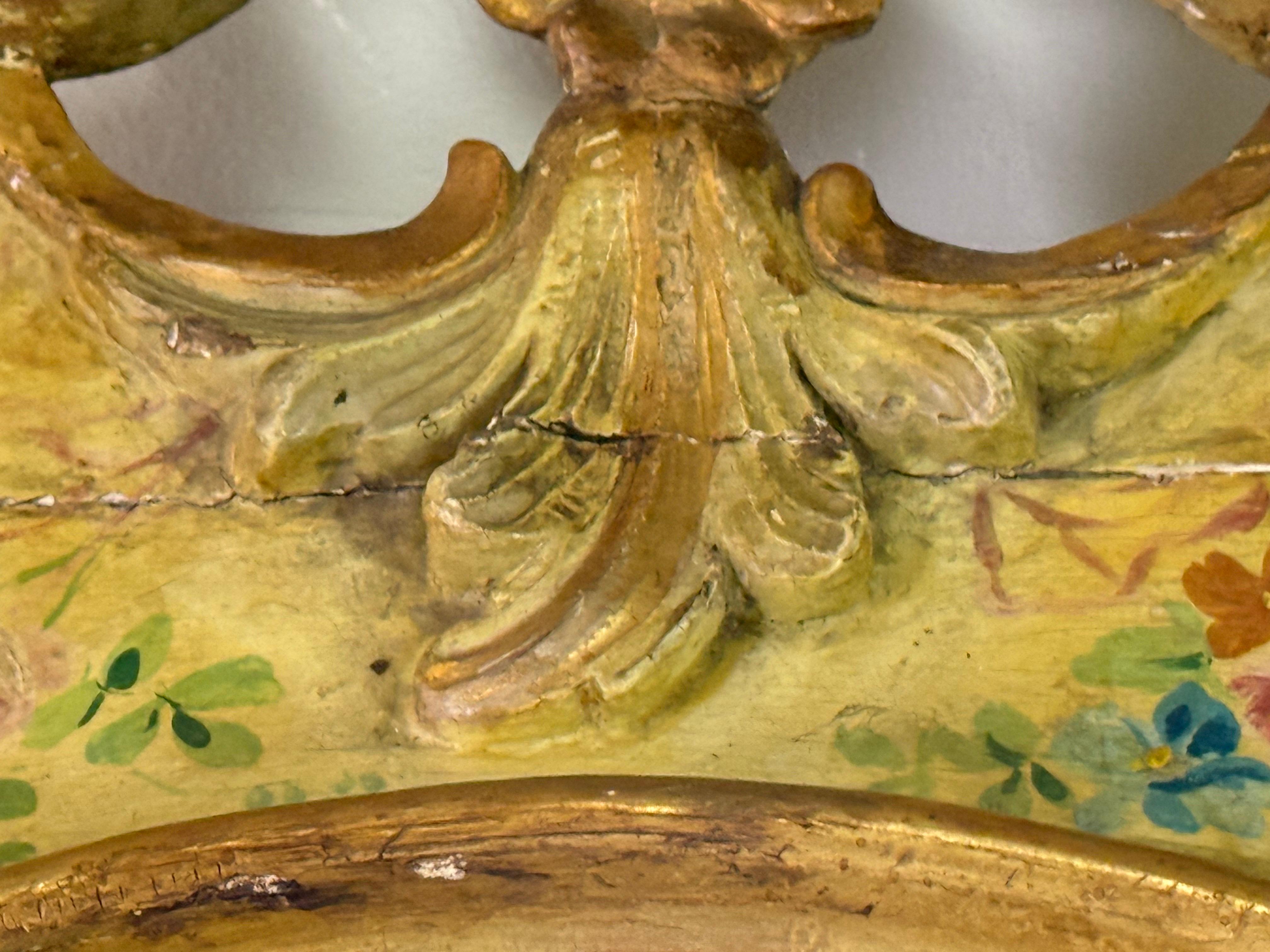 19th C. Venetian Painted Mirror For Sale 1