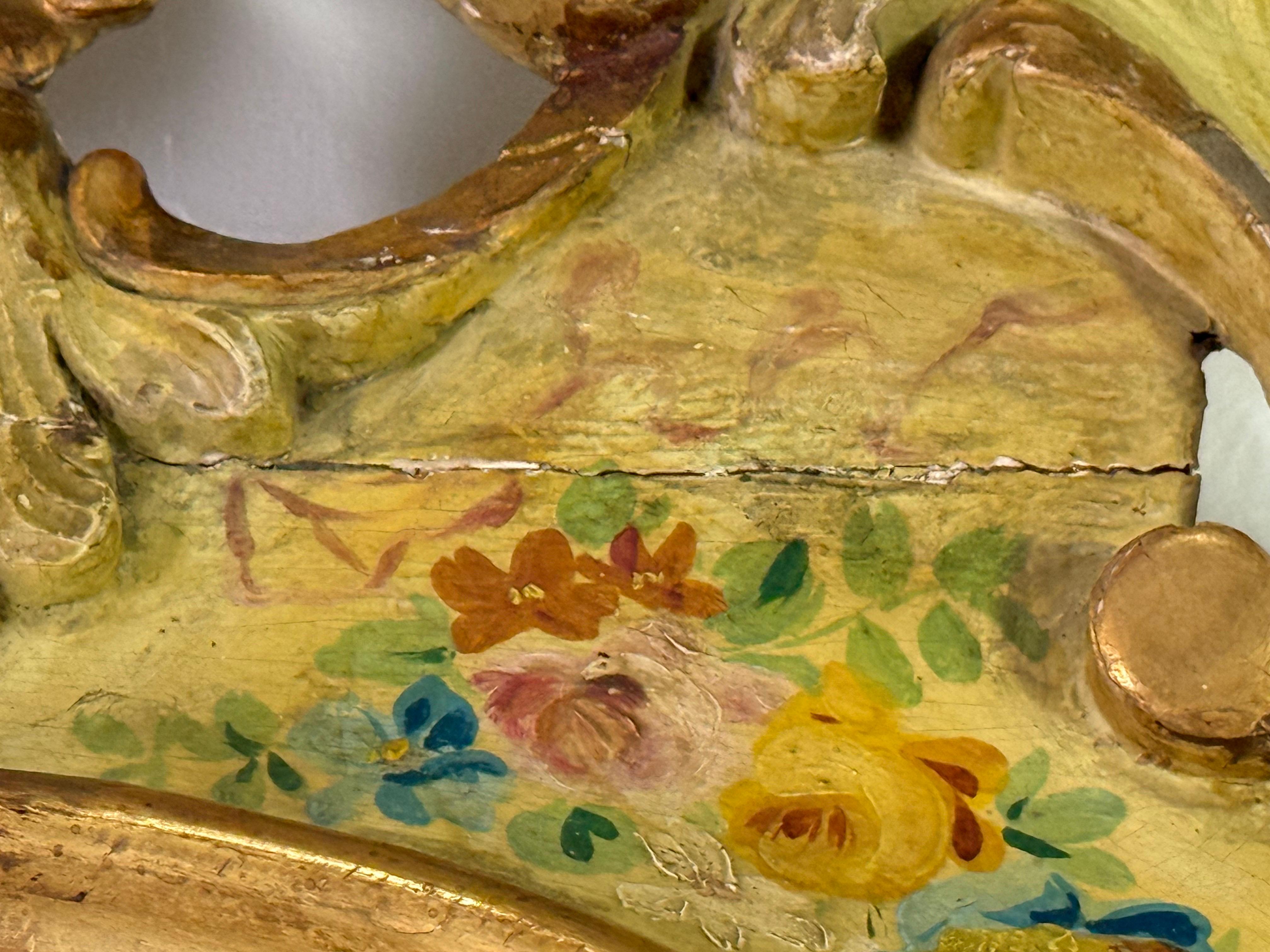 19th C. Venetian Painted Mirror For Sale 2