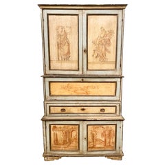 19th c. Venetian Painted Secretary