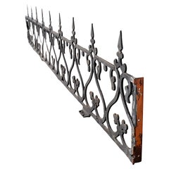 Antique 19th C. Victorian Aesthetic  Movement Cast Iron Widows Walk Fence Garden Element