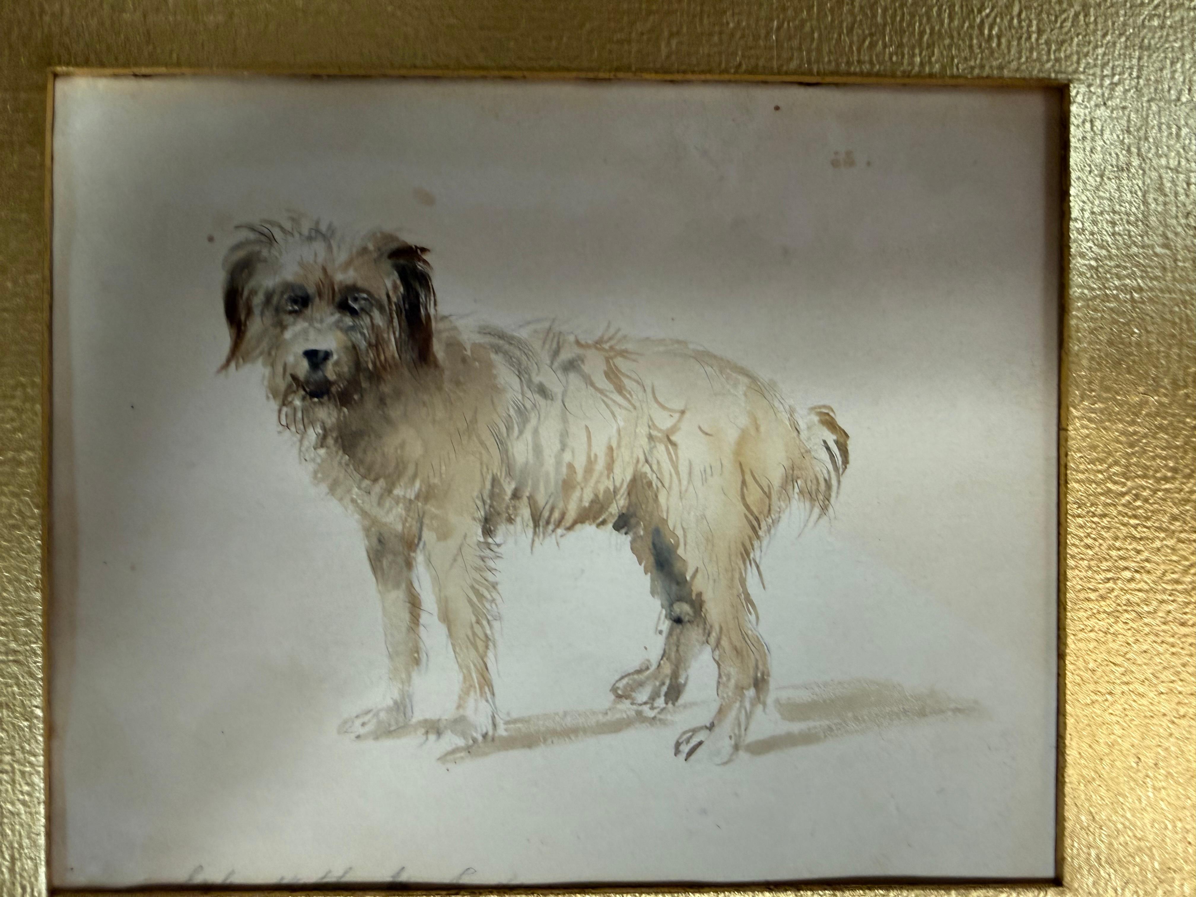 19. Jahrhundert. Viktorianische Englisch Aquarell von Terrier Hund Att. An Sir Edwin Landseer im Angebot 3