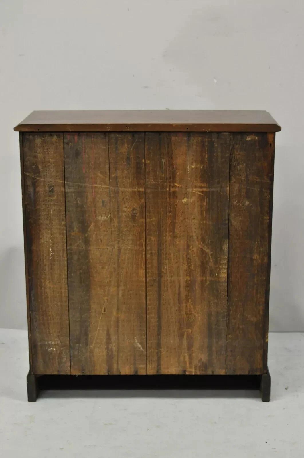 19th C. Victorian Mahogany Apothecary Medicine Cabinet w/ 10 Drawers Glass Pulls For Sale 5