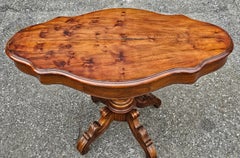 19th C. Victorian Renaissance Style Walnut Two-Drawer Pedestal Center Table