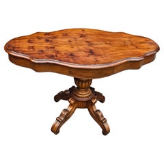 A.I.C. Victorian Renaissance Style Walnut Two-Drawer Pedestal Center Table (Table centrale à deux tiroirs)