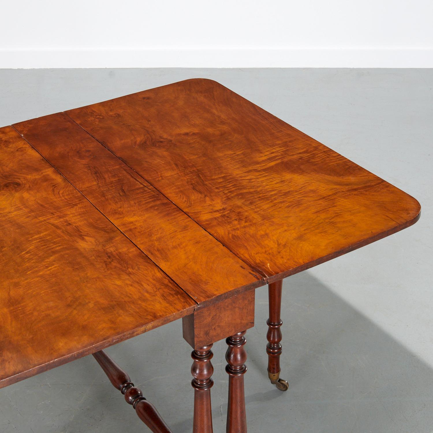antique drop leaf table with wheels