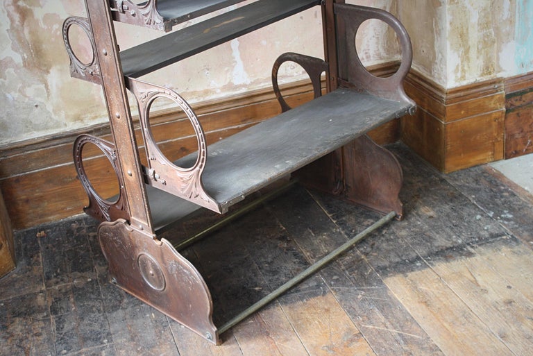 19th C W. Lucy and Co Ltd of Oxford Cast Iron Adjustable Racking Shelving For Sale at 1stDibs