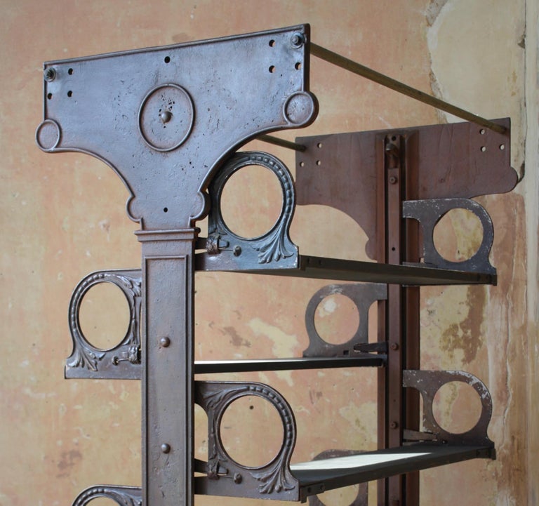 19th C W. Lucy and Co Ltd of Oxford Cast Iron Adjustable Racking Shelving For Sale at 1stDibs