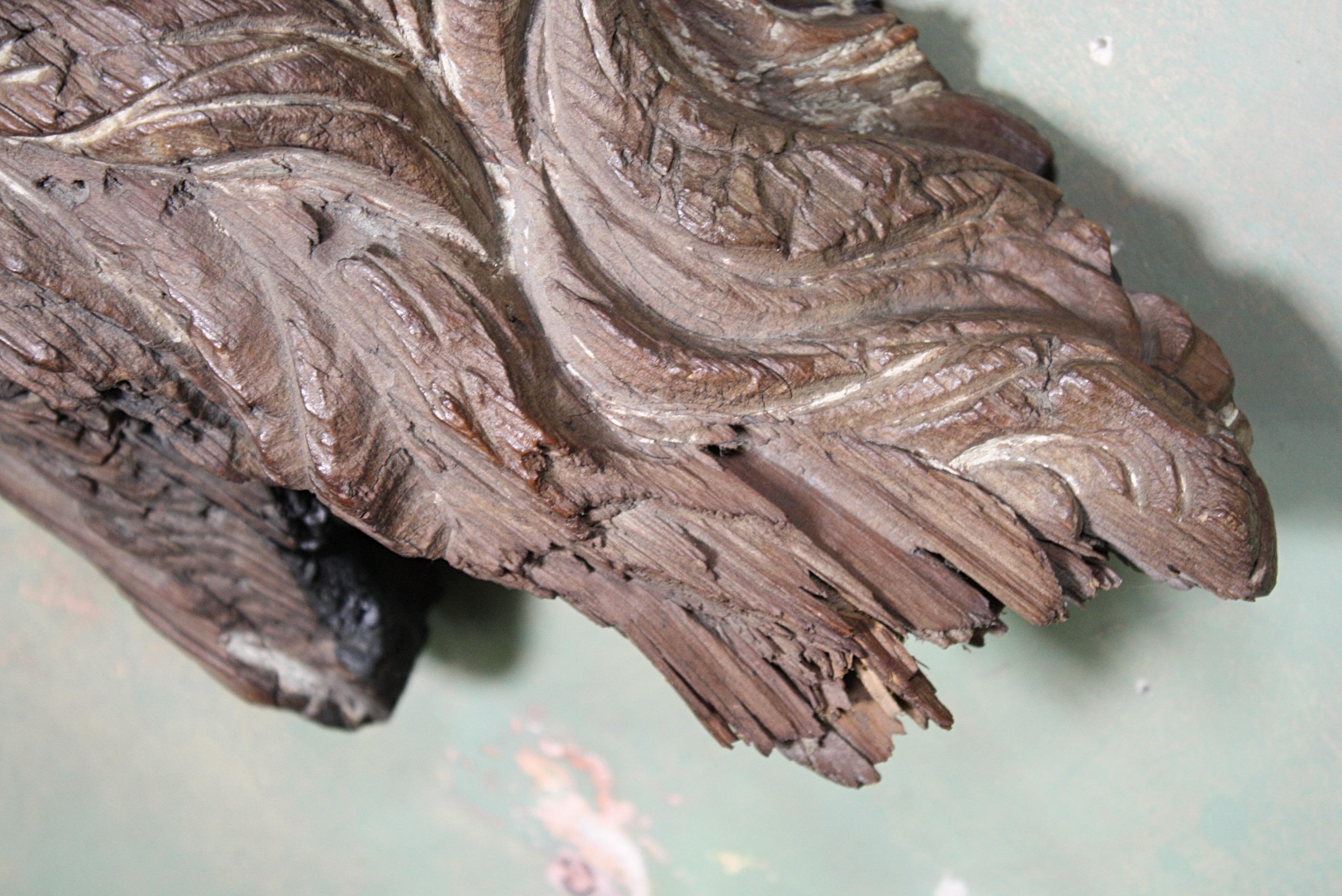 19th C Wales Llanbedrog Ships Figurehead Fragment Naval Maritime King Alfred In Fair Condition In Lowestoft, GB