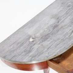 19th C. Wall Mounted Gray Marble Top Biedermeier Console Table with Drawer