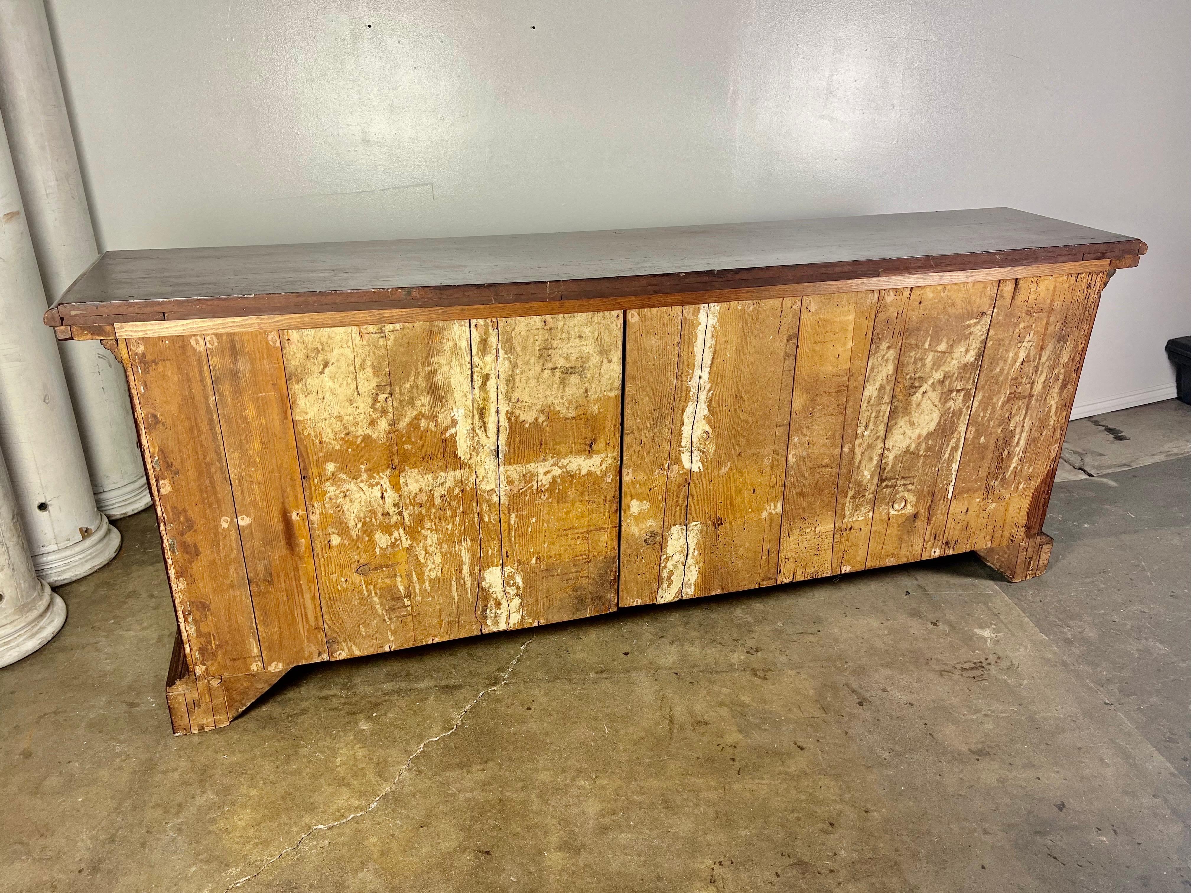 19th Century Walnut Italian Credenza with Intricate Carving Throughout For Sale 10