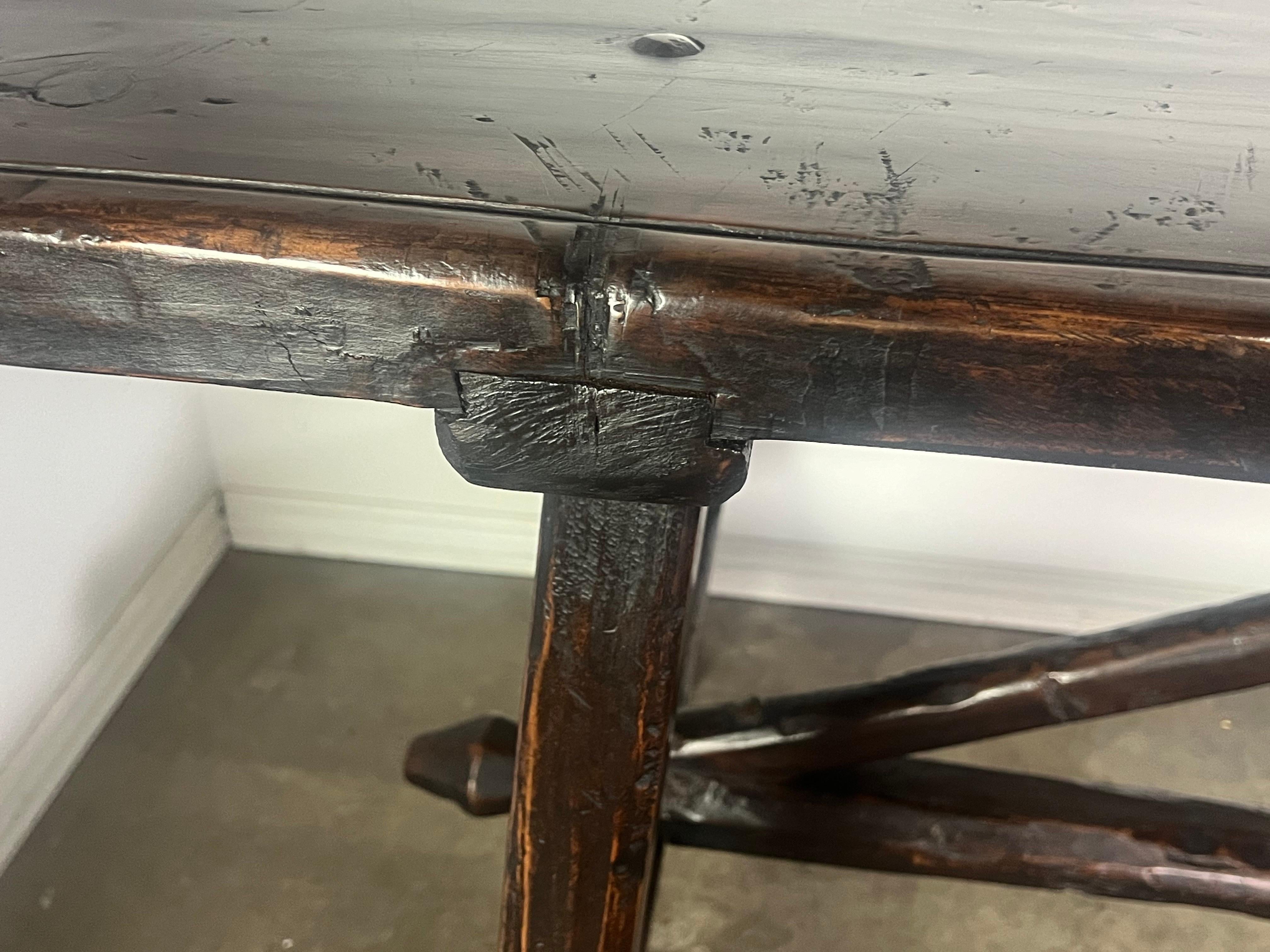19th C. Walnut Italian Primitive Style Dining Table 10