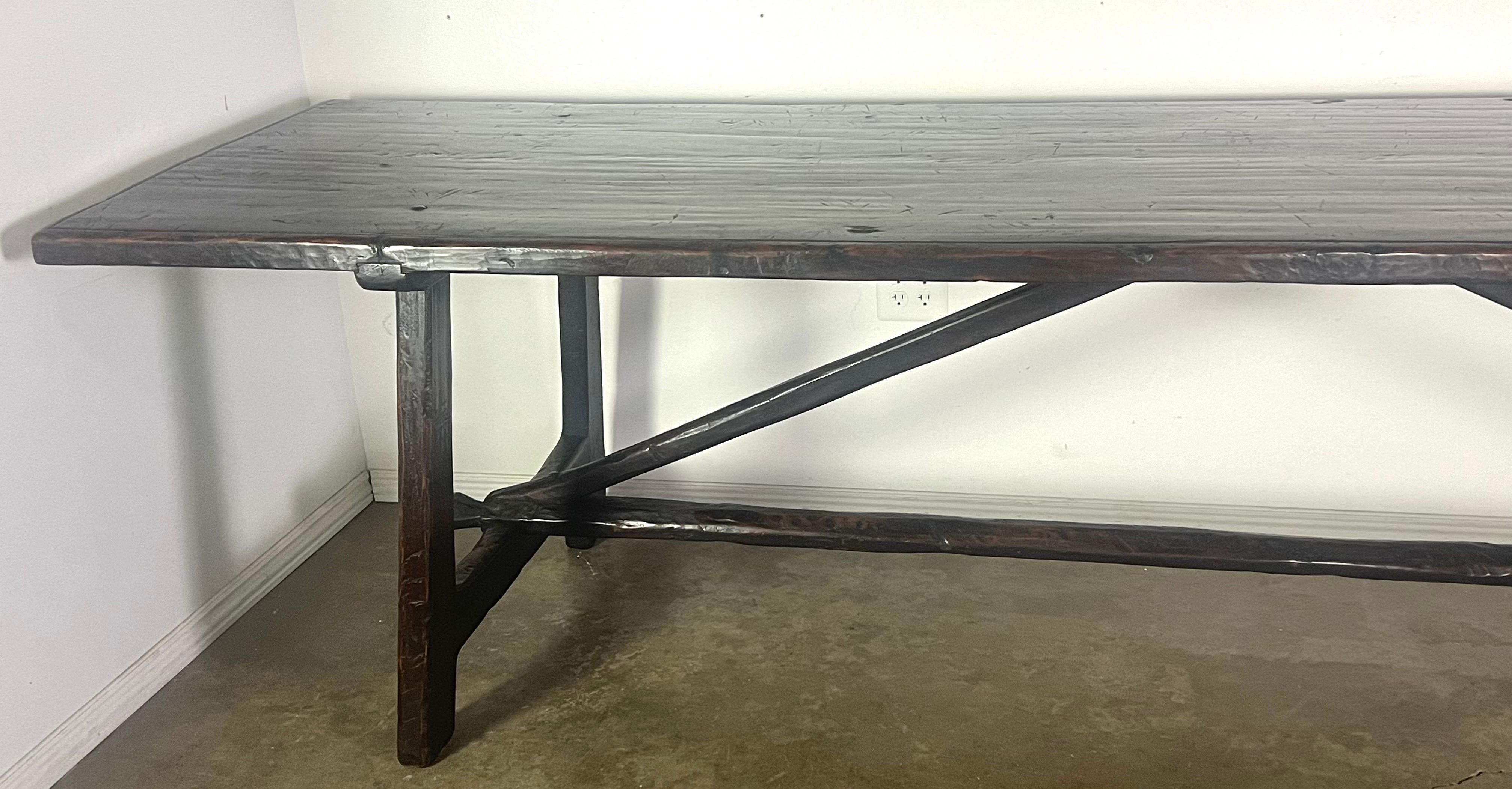 19th C. Walnut Italian Primitive Style Dining Table 5