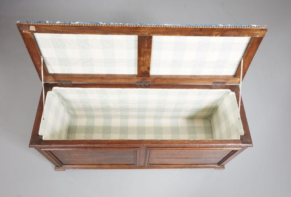 19th Century 19th c. Walnut Lift-Top Bench Upholstered in Lewis and Wood