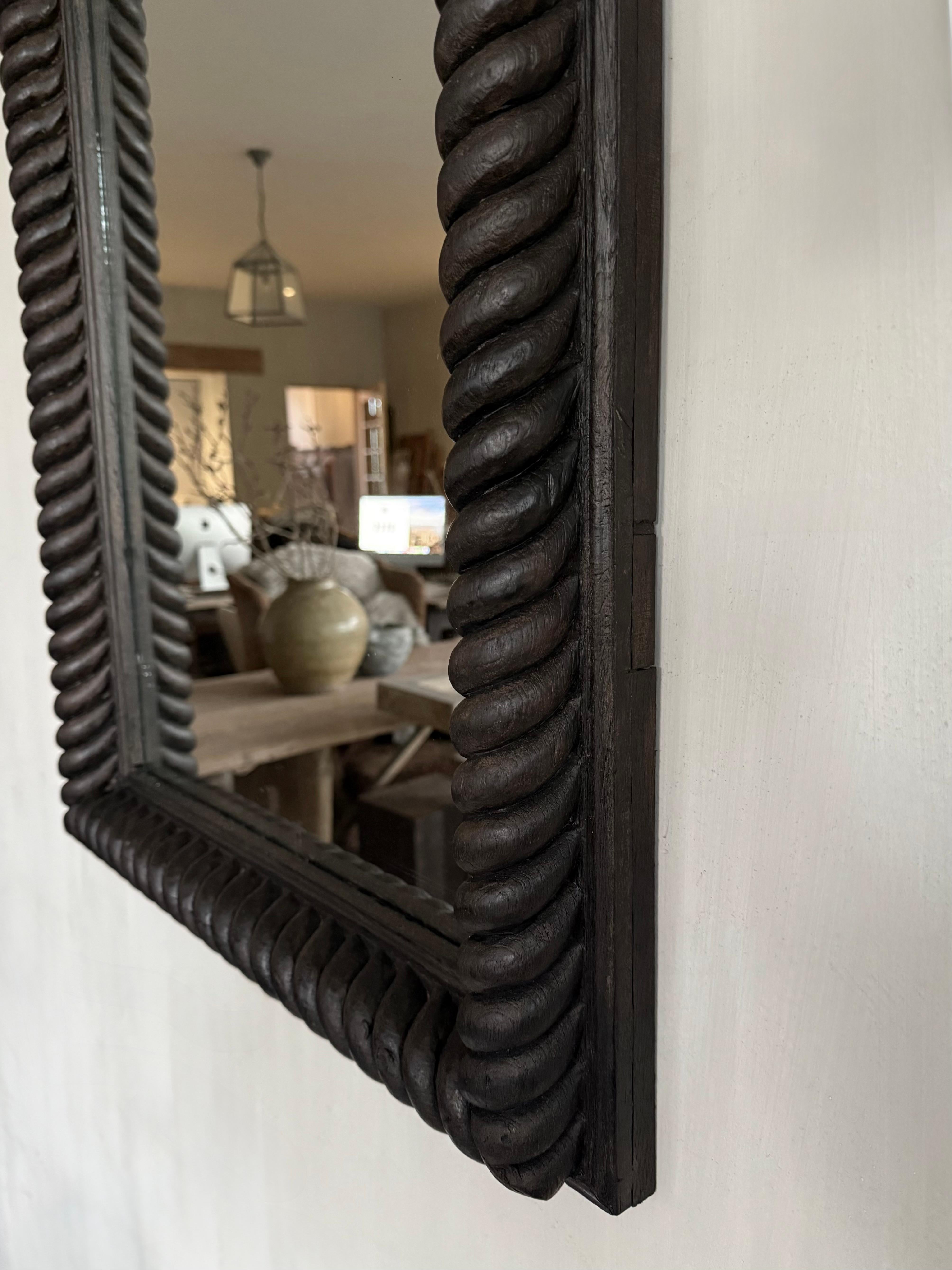 Ebonized 19th C Walnut Mirror For Sale