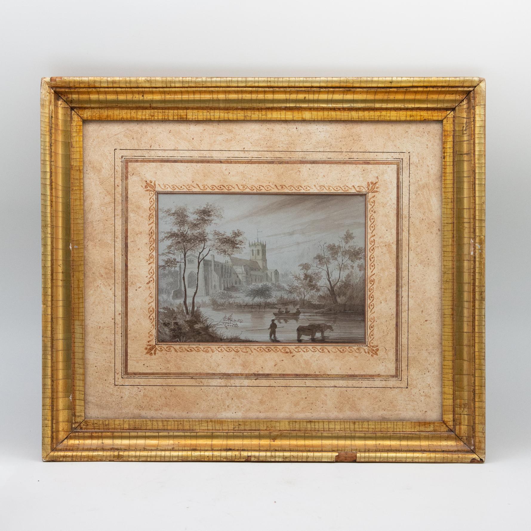 19th Century Watercolor in a Gilt Frame In Excellent Condition In New York, NY
