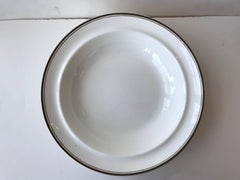 19th Century Wedgewood Creamware/Brown Transfer-Rimmed Soup Bowls