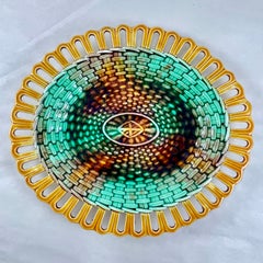 Vassoio da portata ovale in maiolica Reticulated Basket Weave di Wedgwood del 19° C.