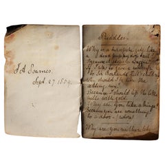 19th C Wee Book of Riddles Hand Penned Notebook, by a J.A Soames 1869