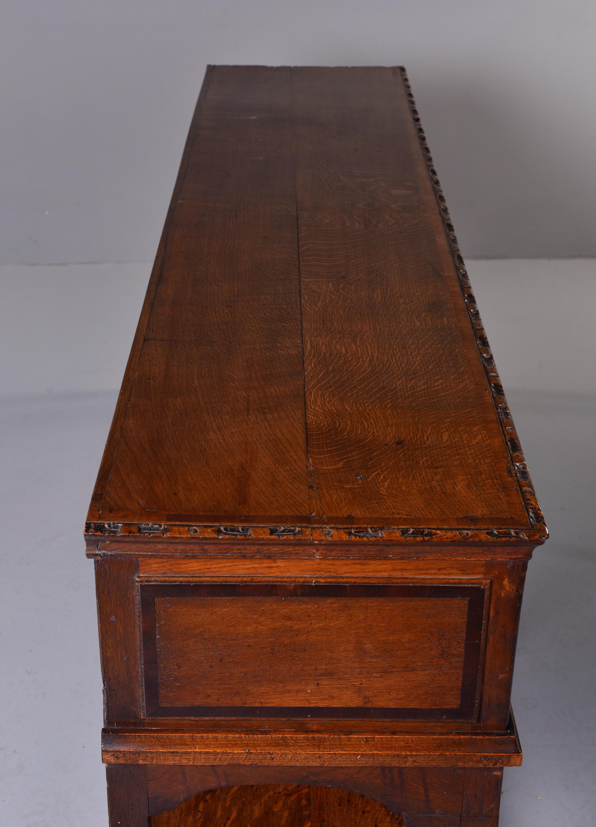 19th C Welsh Carved Oak Dresser Base Table 2