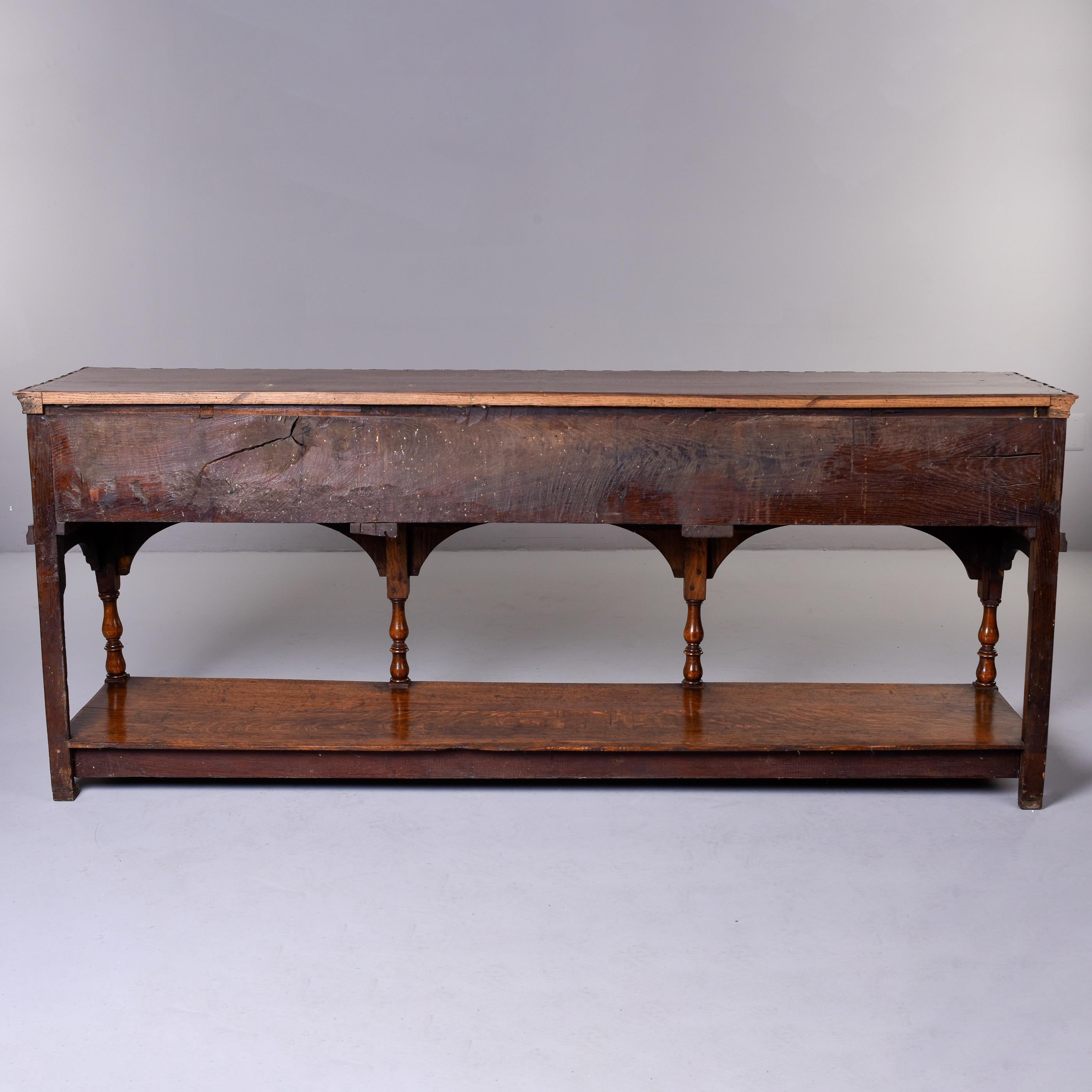 19th C Welsh Carved Oak Dresser Base Table 3