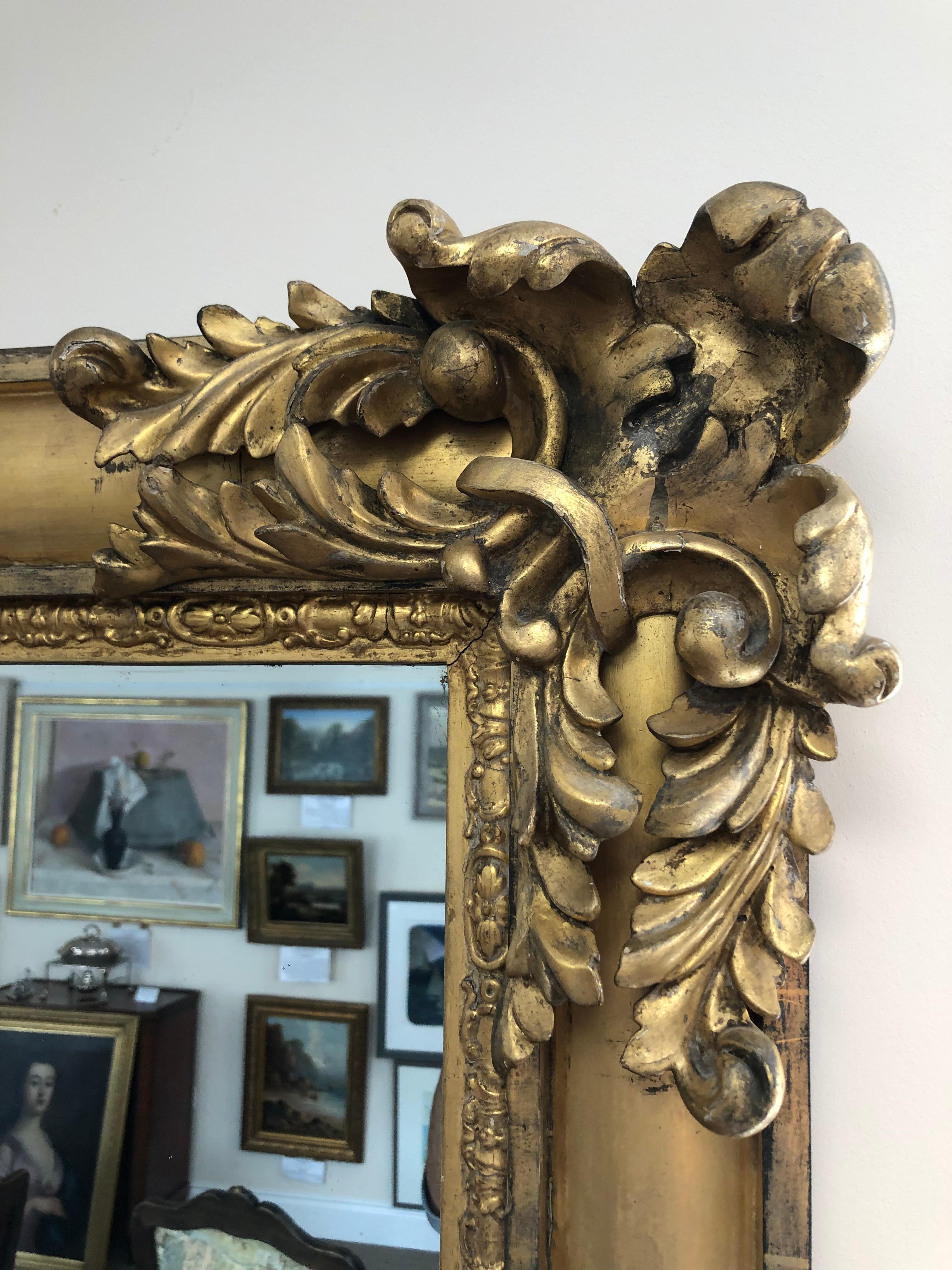 Mid-19th Century 19th Century William IV Large Giltwood Overmantel Mirror