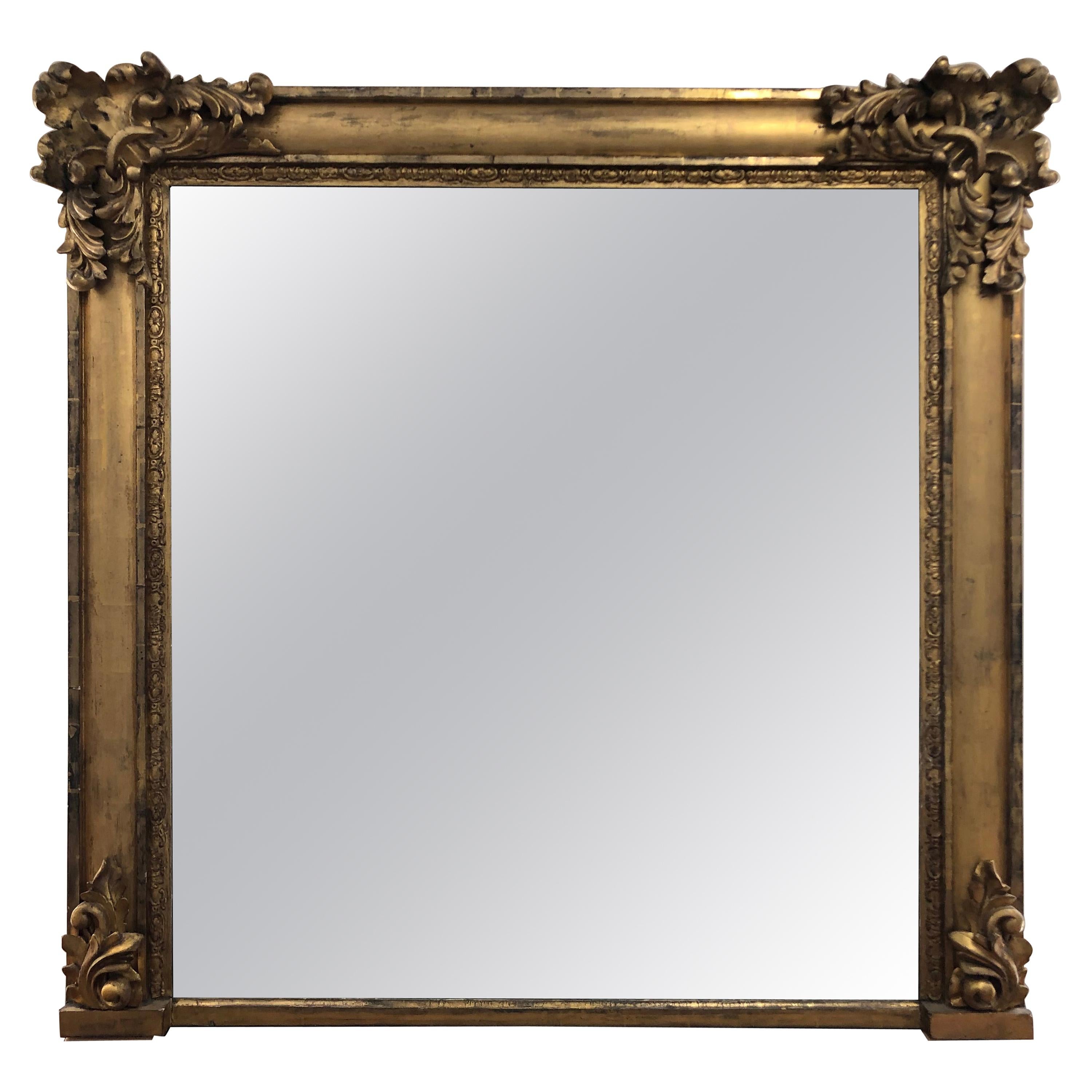 19th Century William IV Large Giltwood Overmantel Mirror
