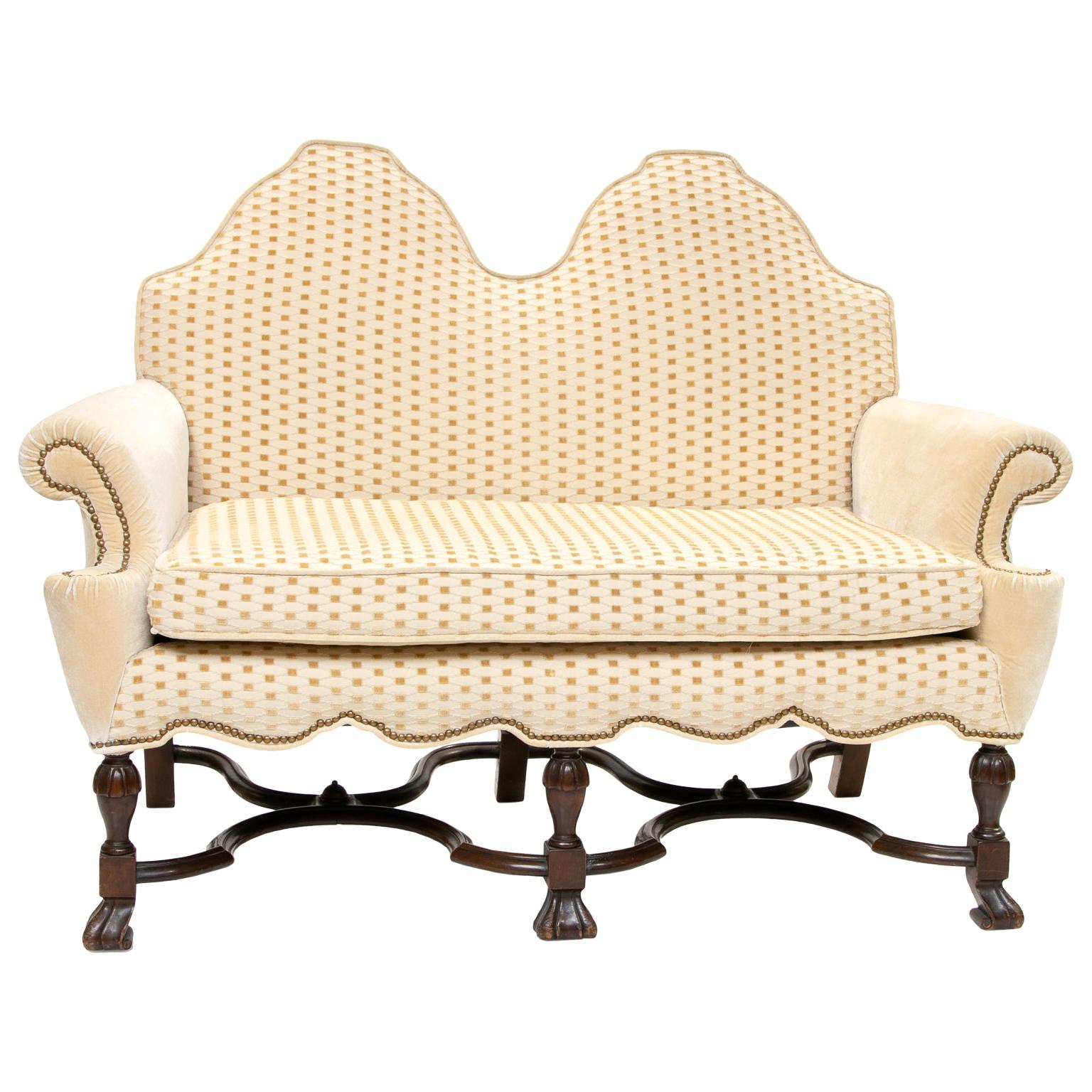 19th Century William & Mary Style Double Back Settee