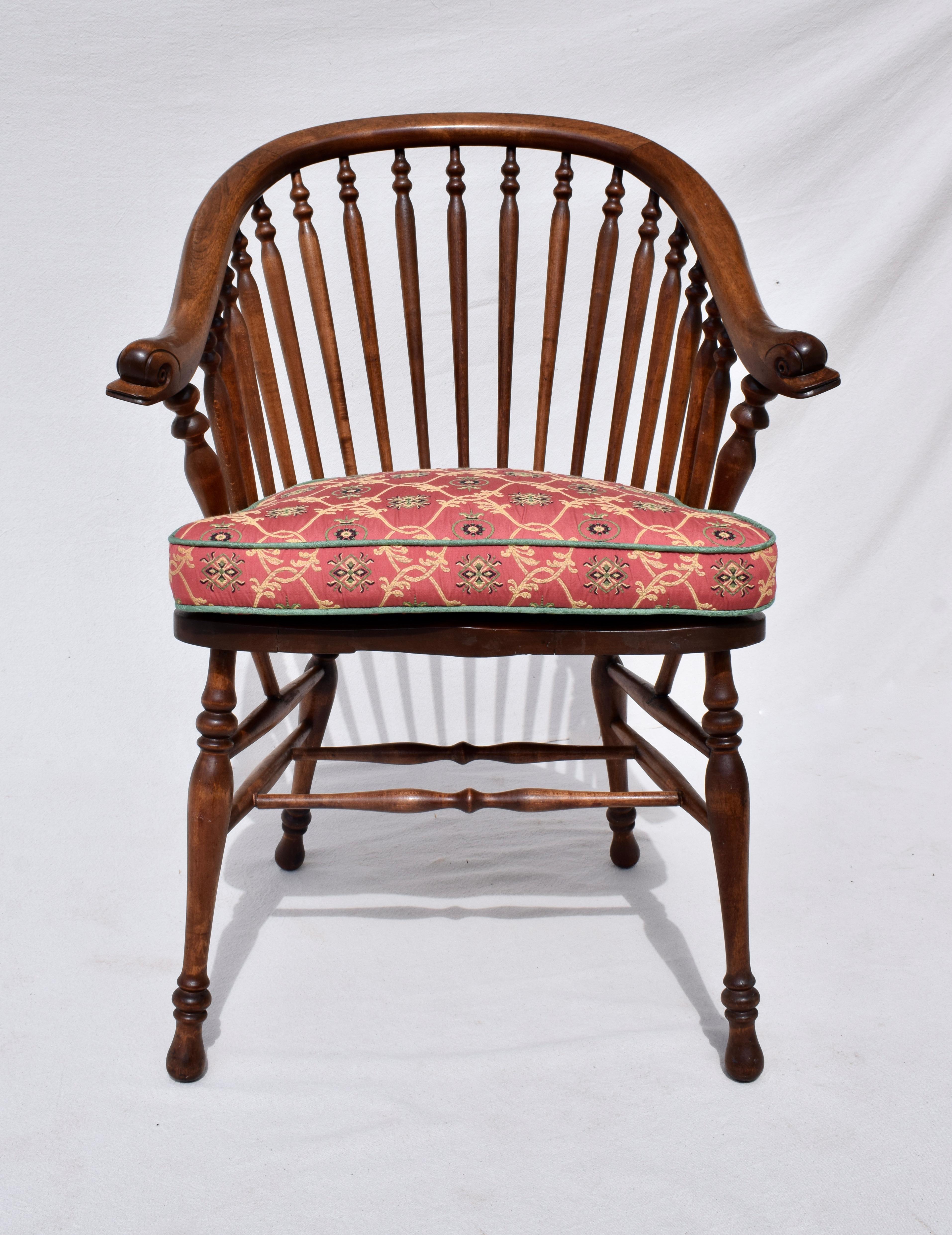 19th C. Windsor Style Chair with Dolfin Head Arms For Sale 8